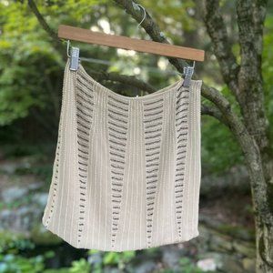 Cream Beaded embellished mini skirt size medium